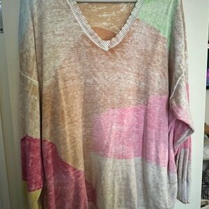 SOLD ✔️NIC + ZOE Colorful V-Neck Sweater